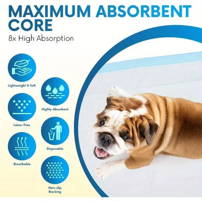 100/50/40PCS Dog Pee Pads, Leak-Proof Quick-Dry Design, for Potty Training, Absorbent Puppy Diapers, Disposable Dogs Supplies