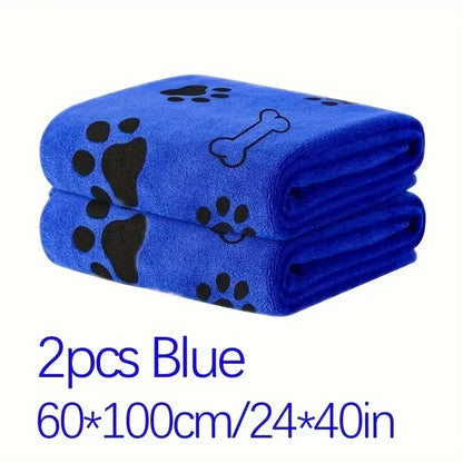 Soft Microfiber Dog Towels 2pcs, Quick Dry Absorbent, Pet Bath & Grooming Towels, Pet Drying Towels Dogs