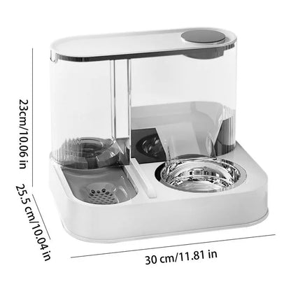 2 In 1 Automatic Cat/Dog Feeder, Automatic 2-in-1 Dry Food & Water/Storage Dispenser, Cat & Dog Supplies, Feeding/Watering