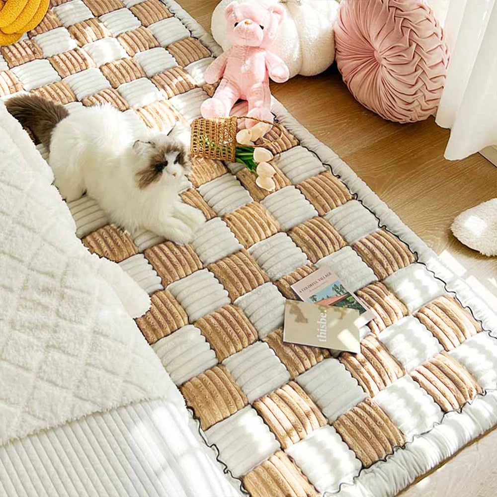 Warm Dog Bed/Mat, Cat Scratchable Blanket, Anti-slip, Washable Cushion, Sofa/ Couch Cover Protector, For Large Dogs, Pet Supplies