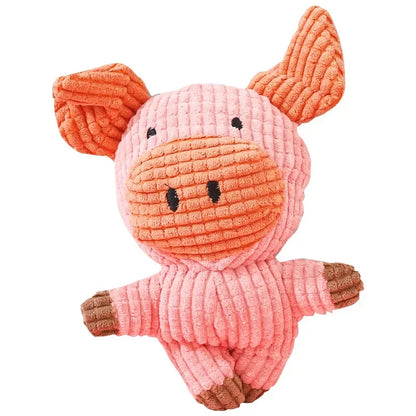 New Pet Toys, Dog Teeth Bite-Resistant Toys, Cute Animal Shapes - Lion, Rabbit, Elephant, Piglet -Squeaky Dog Toy, Interactive Plush Dog Toy