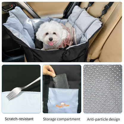 Small Dog Car Seat, Safe & Cozy Travel Bed and Carrier, For Small Dogs & Puppies, Pets Up to 22 Pounds