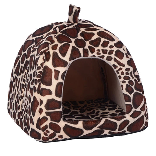 Fashion Cushion Basket, Soft Leopard Pet Dog/Cat House, Pet Tent Dog House, Small Dogs, Puppies, Small Cats, Kittens