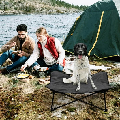 Elevated Dog Bed, Portable Raised Pet Cot, Indoor Folding Dog Bed, Padded Filling, Carrying Bag Included, Pet Camping Traveling