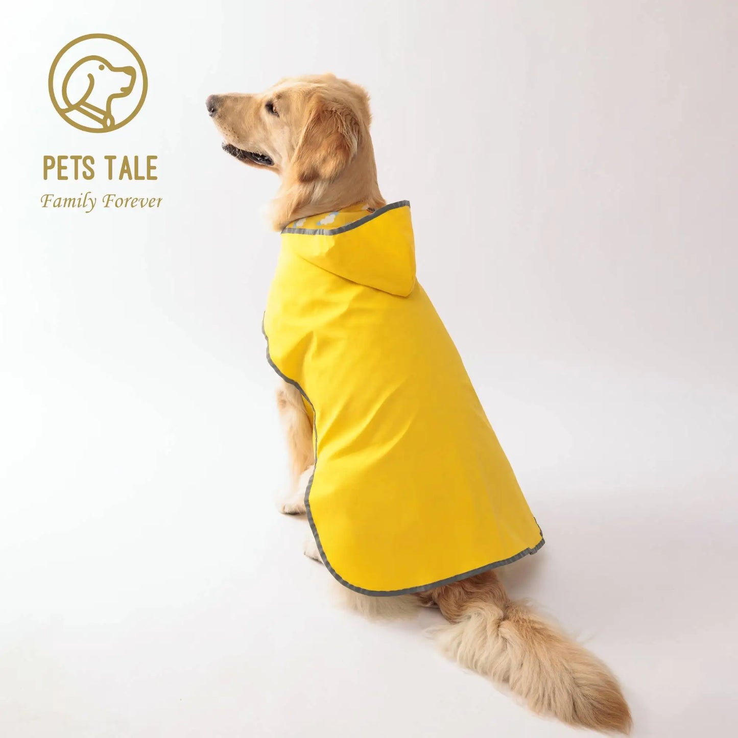 All Weather Dog Raincoat, Dual-Sided Waterproof Coat, Polyester Fiber PU Coating, Quick-Adjust Velcro Closure