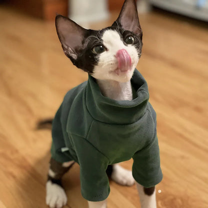 Sphynx Cat Clothes, Baby Soft Cotton, Fall Winter Kitten - Small Dog Clothes, for Cornish Devon, Cat Costume, Hairless Pet Clothes