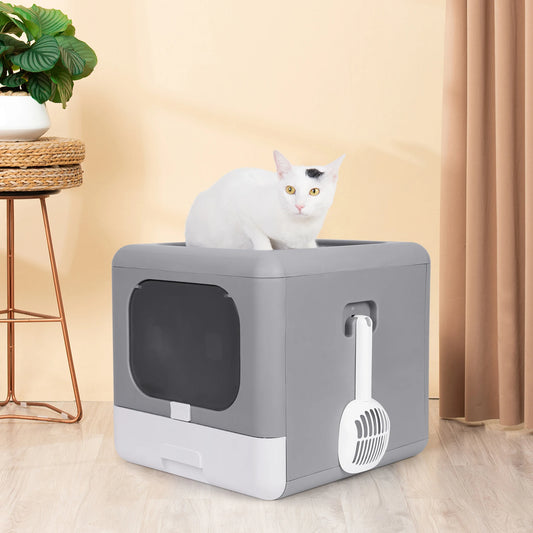 Modern Cat Litter Box, Cat House, Furniture, Detachable Kitten Cat Potty, Self Cleaning Hidden Toilet with Portable Scoop Drawer
