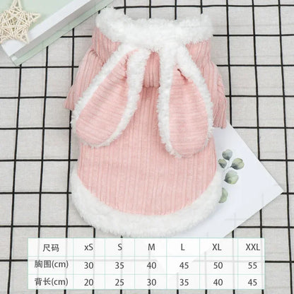 Warm Winter Kitten Clothes, Cute Bunny Coat, Puppy-Dog-Kitten-Cat Clothes, Dog-Cat Supplies, Pet Products Home Garden