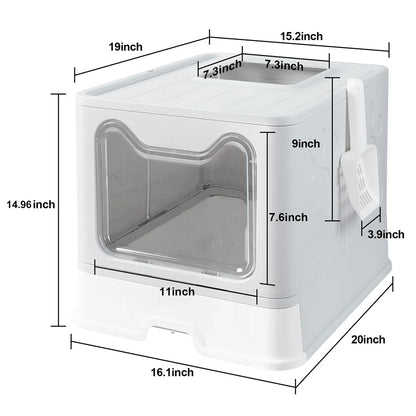 Easy Cleaning Cat Litter Box, Large Cat Pan Drawer, Anti-Splashing Cat Potty, Toilet Tray with Scoop.