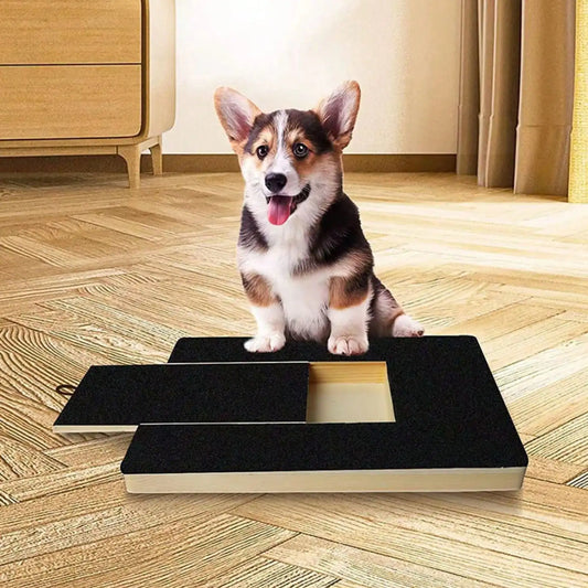Nail Scratch Board, Wood Scratch Pad for Nail, Dogs with Treat Box, Stress Free Dog Scratch Pad for Nails, Nail File Board for Puppy