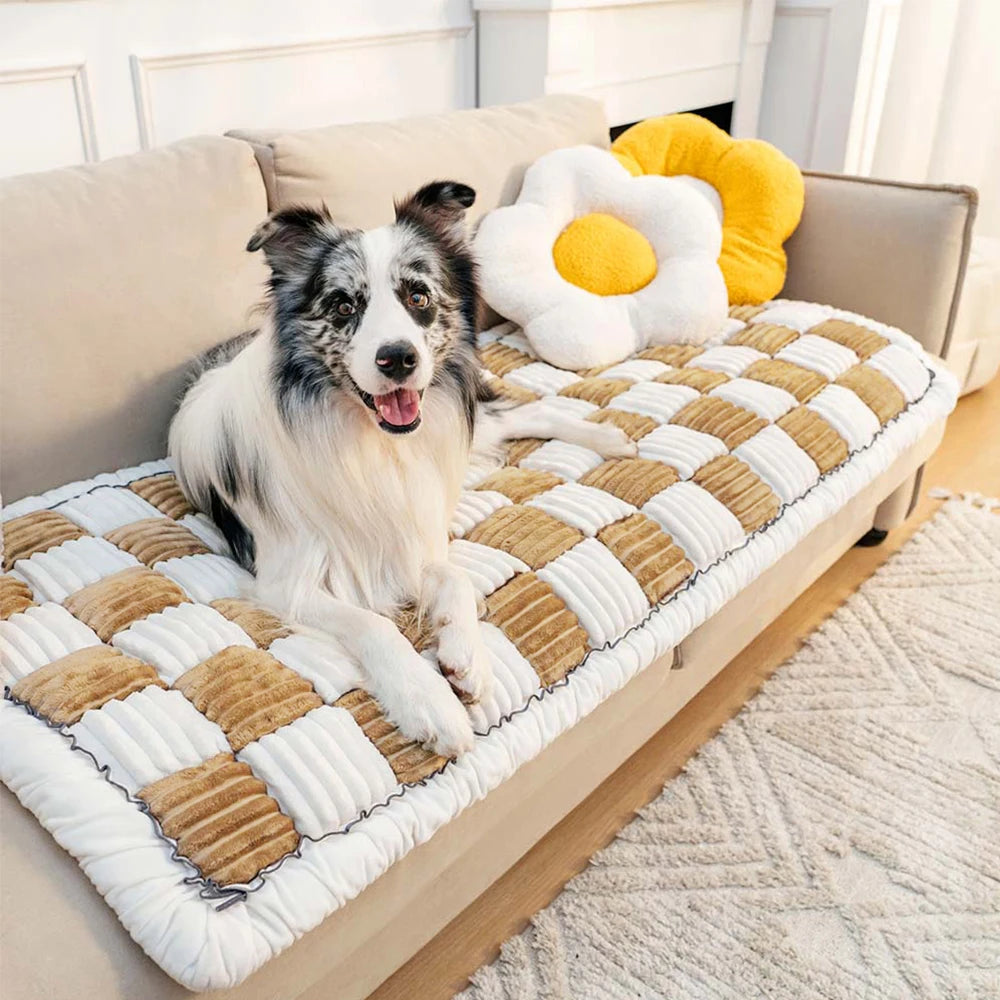 Warm Dog Bed/Mat, Cat Scratchable Blanket, Anti-slip, Washable Cushion, Sofa/ Couch Cover Protector, For Large Dogs, Pet Supplies