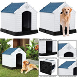 Waterproof Plastic Dog House, With Air Vents and Elevated Floor, Medium-Sized, For Outdoor Use, Easy Assembly