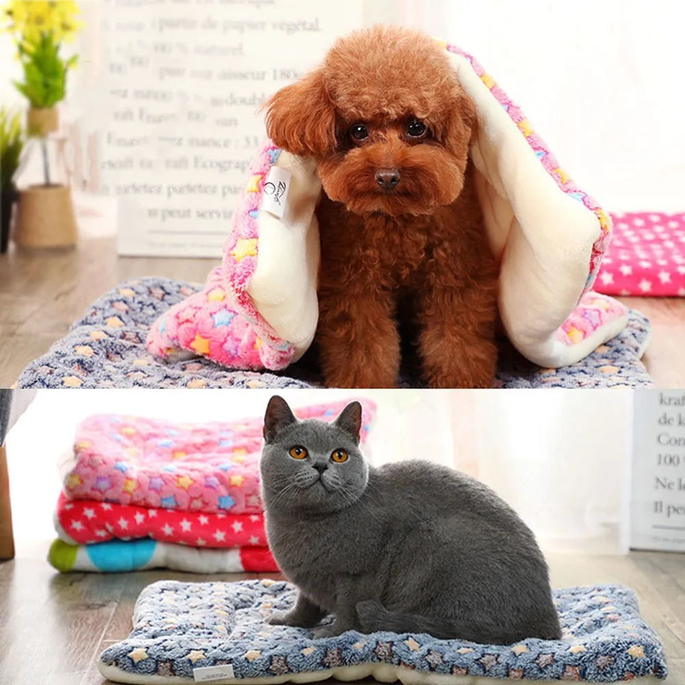 Thickened Sleeping Mat, Flannel Pet Mat, Dog Bed Cat Bed, Dog Blanket Mat, Puppy Kitten Pet Bed, For Small to Large Dogs, Pet Supplies