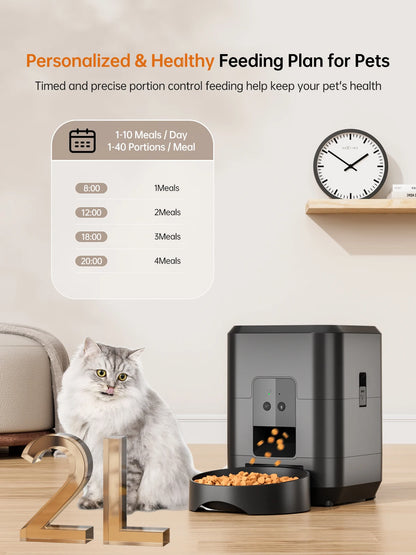 Cat Feeder, Automatic App Control, Timed Food Dispenser, Great Cat Lover Gift