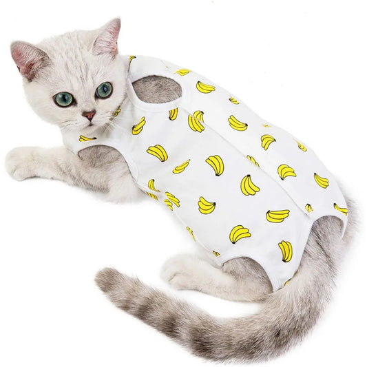 Pet Clothing Cat Recovery Suit, Postoperative Recovery Suit, E-Collar Alternative for Cats Dogs Puppy, Abdominal Skin Anti-Licking Pajamas