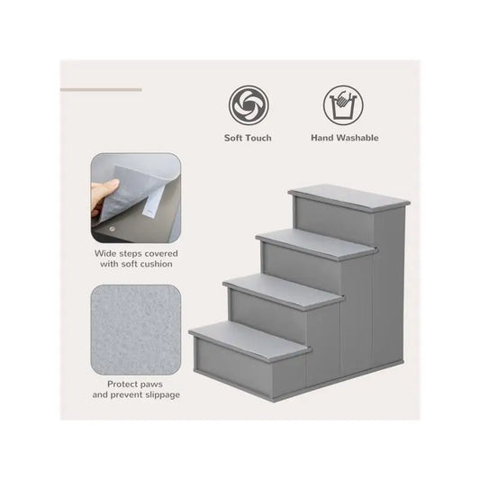 Pet Stairs for Dogs and Cats, Foldable & Easy to Store, Non-Slip Steps, Ideal for Small Pets, Indoor and Outdoor Use