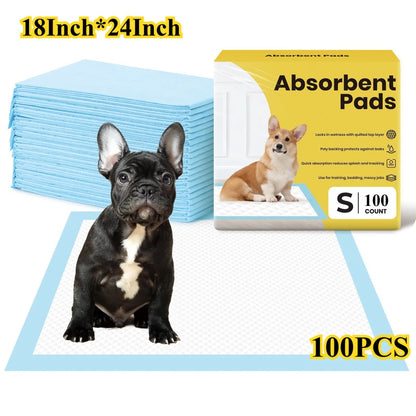 100/50/40PCS Dog Pee Pads, Leak-Proof Quick-Dry Design, for Potty Training, Absorbent Puppy Diapers, Disposable Dogs Supplies