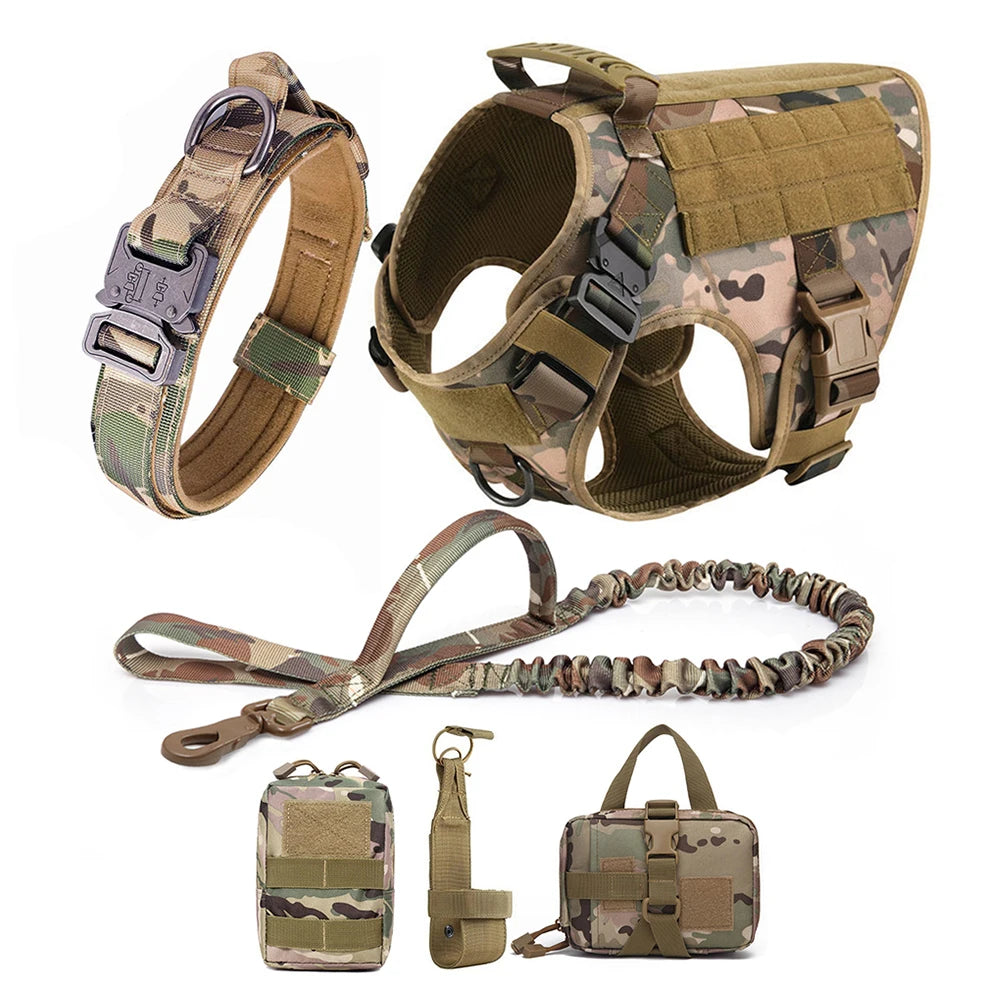 Large Dog Harness And Leash Set, Pet German Shepherd Malinois, Training Walking Vest, Dog Harness And Collar For Medium Large Dogs