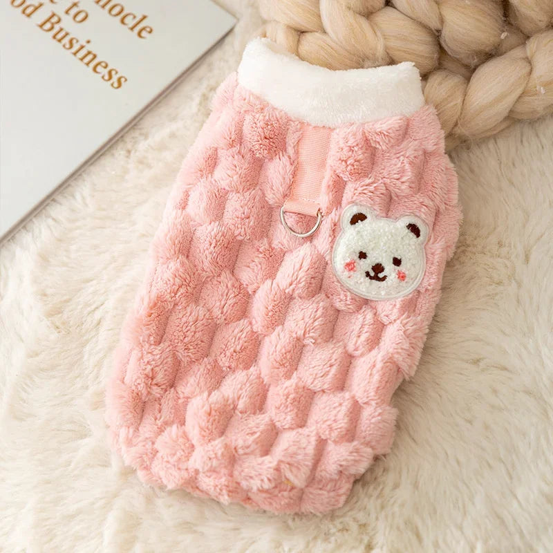 Winter Warm Hairless Cat Clothes, Cute Pet Cardigan Sweater with Buckle, Sphynx Costume Clothing