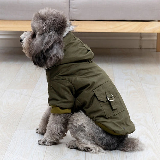 Pet Dog Jacket With Harness, Winter Heavy Hiking Coat, Dog Warm Hoodie Vest, Windproof Outdoor Jacket, For Small Medium Large Dog