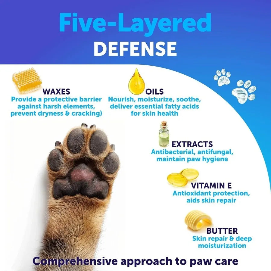 Dog Paw Balm, Lick Safe Snout Soother, Moisturizes Soothes Nourishes Irritated Paw Pads and Dry Nose, Protects from Cracks Wounds