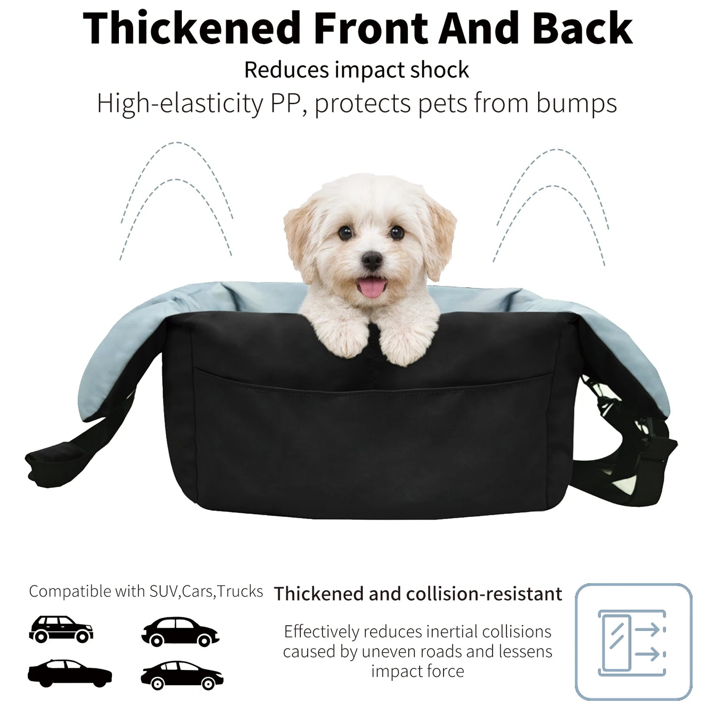 Small Dog Car Seat, Safe & Cozy Travel Bed and Carrier, For Small Dogs & Puppies, Pets Up to 22 Pounds