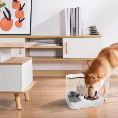 2 In 1 Automatic Cat/Dog Feeder, Automatic 2-in-1 Dry Food & Water/Storage Dispenser, Cat & Dog Supplies, Feeding/Watering