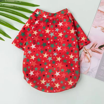 Luxury Pet Dog And Cat Clothes, Christmas Patterns, Funny Dog Shirts and Cat Vest, Puppy Clothing, Frenchie Dog Clothes