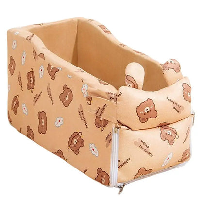 Soft Console Dog Car Seat, Pet Booster, Comfortable Pet Armrest Seat, Non-Slip, Interactive Pet Seat, Travel Carrier Cage