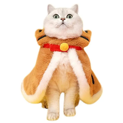 Cute Warm Cat Cloak Tiger-Shape, Winter Warm Hooded Coat, Pet Clothes, Pet Tiger Costume for Winter Cats