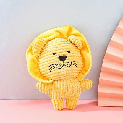 New Pet Toys, Dog Teeth Bite-Resistant Toys, Cute Animal Shapes - Lion, Rabbit, Elephant, Piglet -Squeaky Dog Toy, Interactive Plush Dog Toy