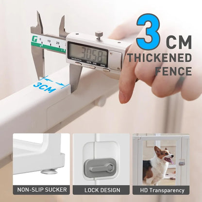 Modern Dog Playpen with Door, Clear Pet Playpen for Indoor/Outdoor, Easy to Install and Remove, Puppy Playpen for Dogs, Cats, Other Small Pets