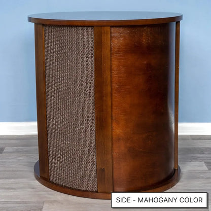 Purrrrfect End Table, Cat Bed Cave, Black Espresso, Multipurpose Wood Cat Furniture, Nightstand, Easy to Clean, Covered Cat Bed