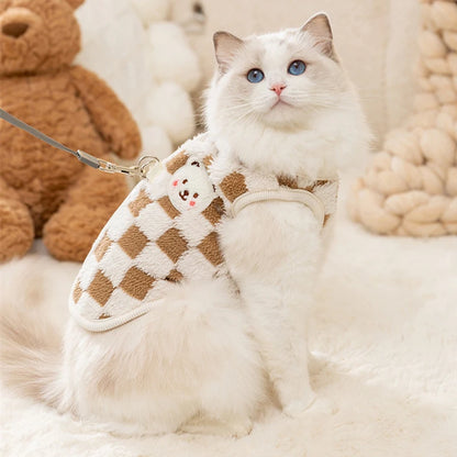 Winter Warm Hairless Cat Clothes, Cute Pet Cardigan Sweater with Buckle, Sphynx Costume Clothing