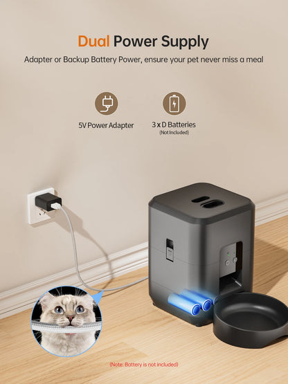 Cat Feeder, Automatic App Control, Timed Food Dispenser, Great Cat Lover Gift