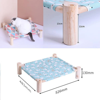 Raised Cat Hammock Bed, Removable and Washable Soft Mattress, Comfortable and Breathable Raised Cat Bed, Removable Indoor/Outdoor Pet Trampoline, Strong Structure and Stable, Suitable for Cats and Dogs