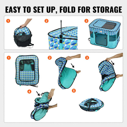 Portable Foldable Pet Playpen, Light Weight, Easy Setup, Waterproof Shelter, for Dogs & Cats
