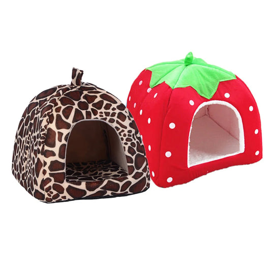 Fashion Cushion Basket, Soft Strawberry Pet Dog/Cat House, Pet Tent Dog House, Small Dogs, Puppies, Small Cats, Kittens