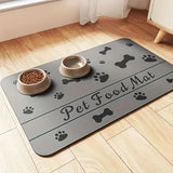 Absorbent Pet Placemat For Dogs & Cats, Pet Feeding Mat, For Food And Water Bowl, Waterproof Rubber Backing, Quick Dry Water Dispenser Mat