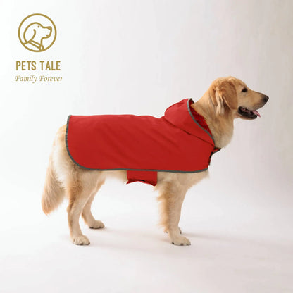 All Weather Dog Raincoat, Dual-Sided Waterproof Coat, Polyester Fiber PU Coating, Quick-Adjust Velcro Closure