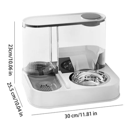 2 In 1 Automatic Cat/Dog Feeder, Automatic 2-in-1 Dry Food & Water/Storage Dispenser, Cat & Dog Supplies, Feeding/Watering