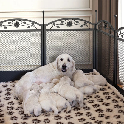 Heavy Duty Large Dog Playpen, Pet Exercise Run Enclosure Fence, Pet Whelping Pen Box with Waterproof Fertility Mat, Indoor Outdoor