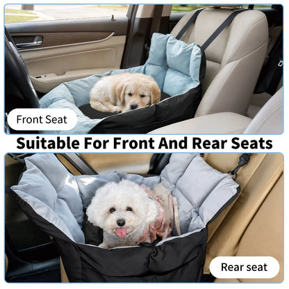 Small Dog Car Seat, Safe & Cozy Travel Bed and Carrier, For Small Dogs & Puppies, Pets Up to 22 Pounds