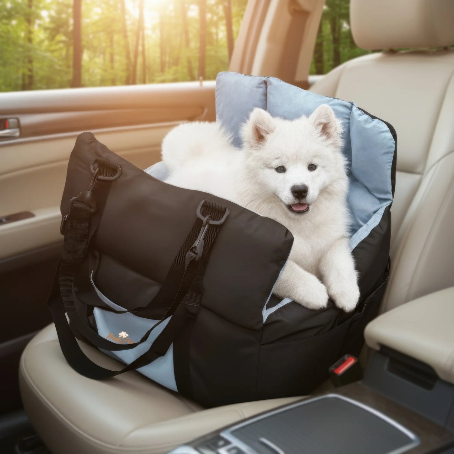 Small Dog Car Seat, Safe & Cozy Travel Bed and Carrier, For Small Dogs & Puppies, Pets Up to 22 Pounds
