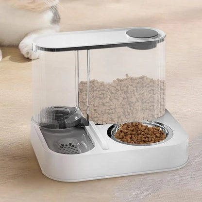 2 In 1 Automatic Cat/Dog Feeder, Automatic 2-in-1 Dry Food & Water/Storage Dispenser, Cat & Dog Supplies, Feeding/Watering