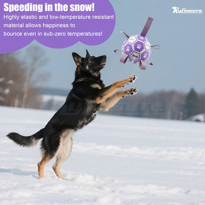 Dog Toys, Soccer Ball with Straps, Interactive Dog Toys, Tug of War, Puppy Birthday Gifts, Water Toy, Durable Dogs Balls