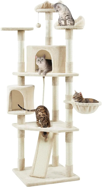 Tall Indoor Cat Tower, Multiple Cats, Many Levels