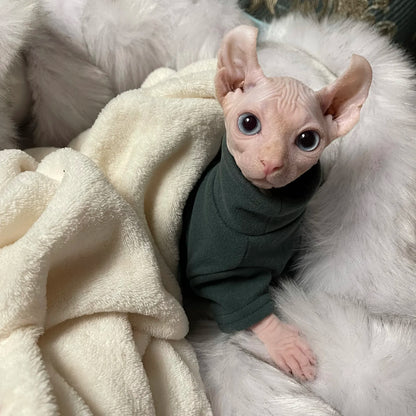 Sphynx Cat Clothes, Baby Soft Cotton, Fall Winter Kitten - Small Dog Clothes, for Cornish Devon, Cat Costume, Hairless Pet Clothes