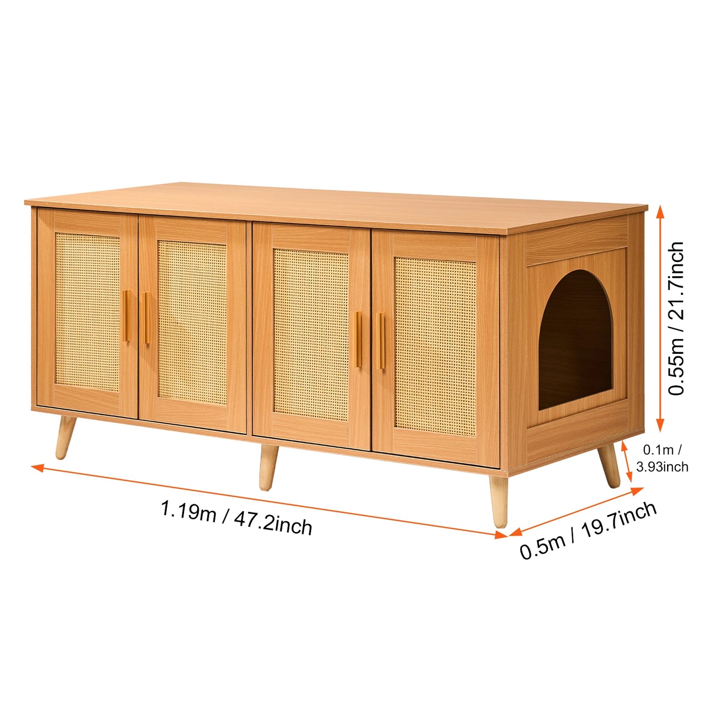 Cat Litter Box Enclosure for 2 Cats, Furniture, Hidden Wooden Cat Litter Box Cabinet