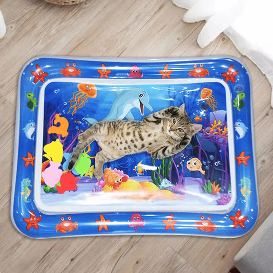 Pet Tummy Time Mat, Premium Cat Play Mat, Inflatable Water Play Mat, Interactive Baby Toys for Sensory Development